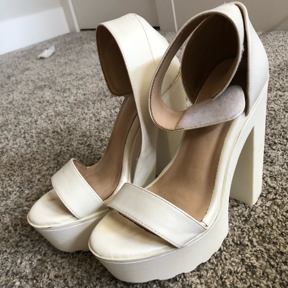 Tall white high heels
